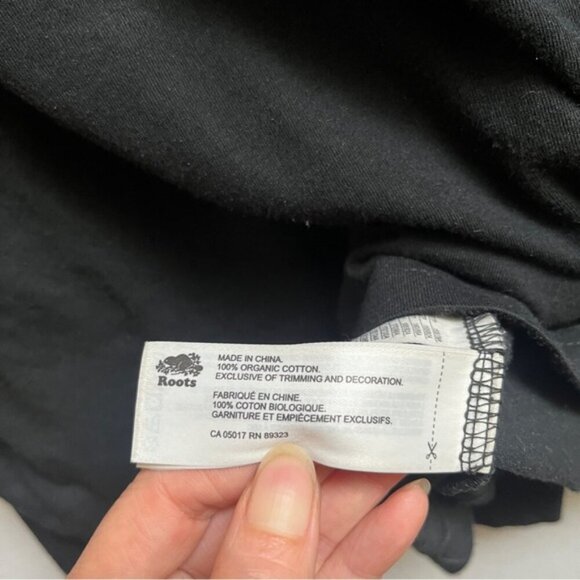 Roots winter beaver logo organic cotton long sleeve shirt Sz L - Picture 6 of 8